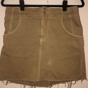 Free People ripped khaki miniskirt